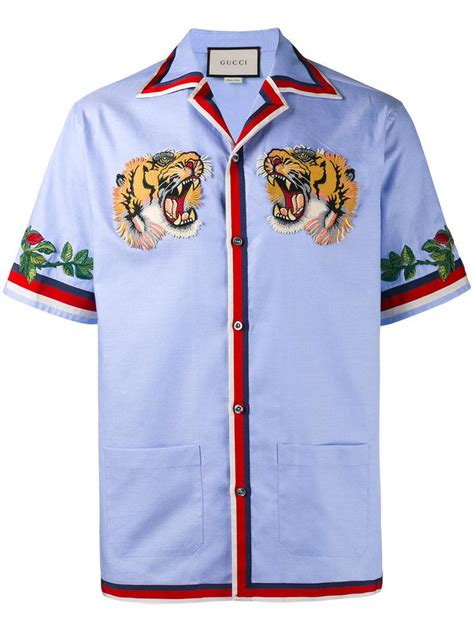 gucci tiger bowling shirt replica|gucci long sleeve button up.